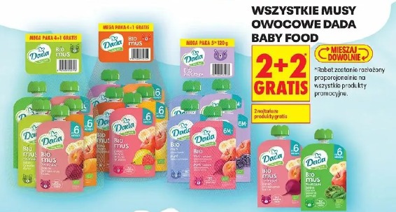 Wszystkie musy owocowe Dada baby food