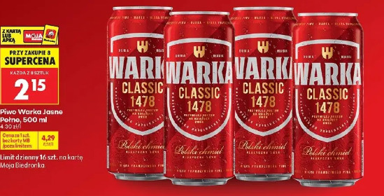 Piwo Warka Jasne Pełne