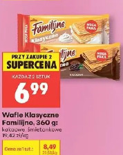 Wafle Klasyczne Familijne kakaowe, śmietankowe