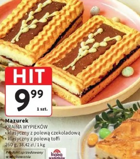 Mazurek Kraina Wypieków klasyczny z polewą czekoladową