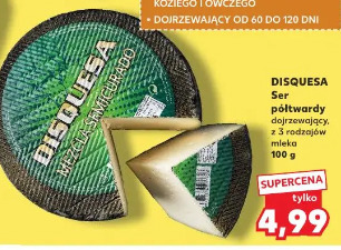 Disquesa Ser półtwardy dojrzewający, z 3 rodzajów mleka