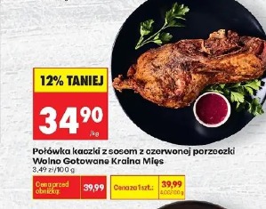 Połówka kaczki z sosem z ozorowej porzeczki Wolno Gotowane Kraina Mięs