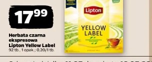 Herbata czarna ekspresowa Lipton Yellow Label