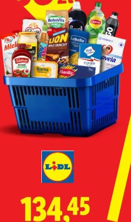 Koszyk 15 przykładowych produktów Lidl
