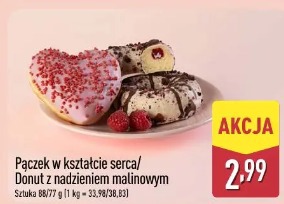 Pączek w kształcie serca/Donut z nadzieniem malinowym