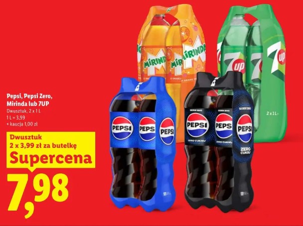 Pepsi, Pepsi Zero, Mirinda lub 7UP