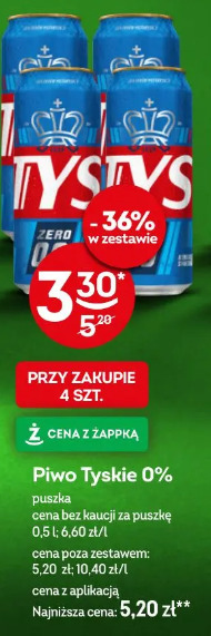 Tyskie 0% piwo