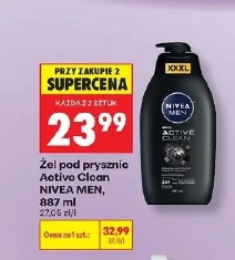 Żel pod prysznic Active Clean Nivea Men, 887 ml