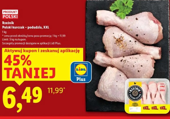 Rzeźnik Polski kurczak – podudzia, XXL