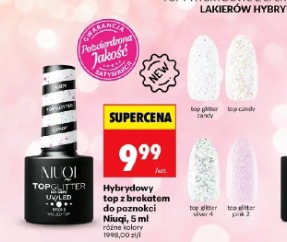 Hybrydowy top z brokatem do paznokci Niuqi