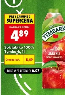 Sok jabłko 100% Tymbark