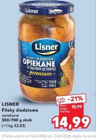 Lisner Filety śledziowe opiekane w zalewie octowej Premium