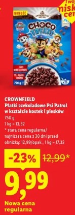 Crownfield Płatki czekoladowe Psi Patrol w kształcie kostek i piesków