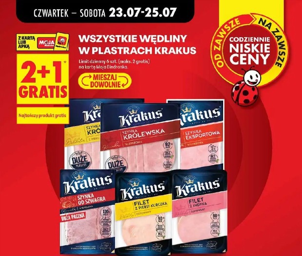 Wszystkie wędliny w plastrach Krakus