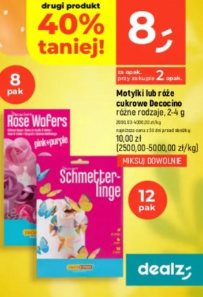 Motylki lub róże cukrowe Decocino