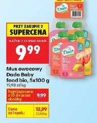 Mus owocowy Dada Baby food bio, 5x100 g
