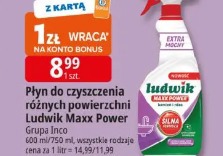 Płyn do czyszczenia różnych powierzchni Ludwik Max Power Grupa Inco