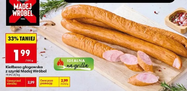 Kiełbasa głogowska z szynki Madej Wróbel