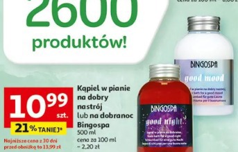 Kąpiel w pianie na dobry nastrój lub na dobranoc Bingospa