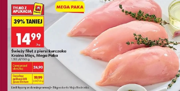 Świeży filet z piersi kurczaka Kraina Mięs Mega Paka