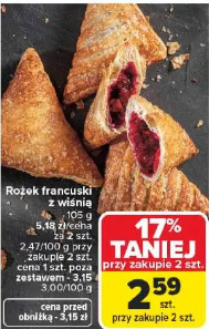 Rożek francuski z wiśnią