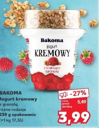 Bakoma Jogurt kremowy z granolą, różne rodzaje