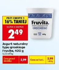 Jogurt naturalny typu greckiego Fruvita