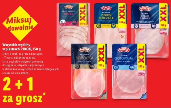 Wszystkie wędliny w plastrach Pikok 250 g