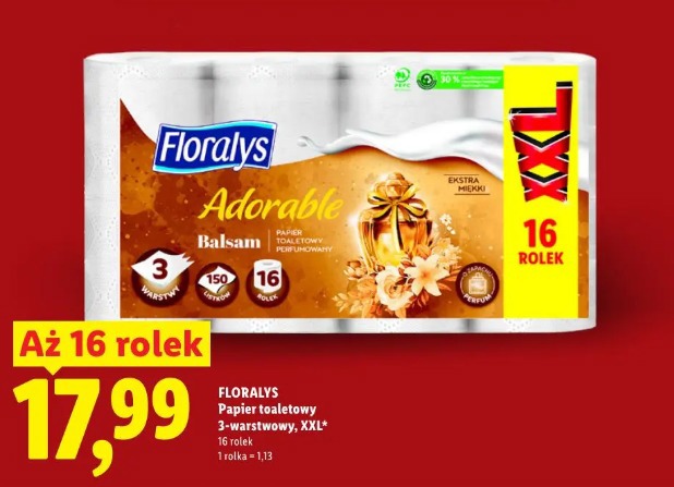 Floralys Papier toaletowy 3-warstwowy, XXL