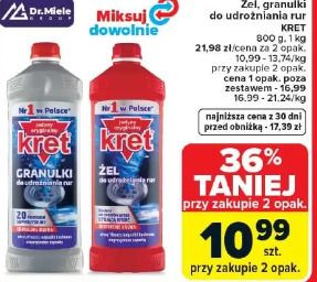 Kret granulat, żel do udrożniania rur