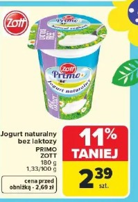 Jogurt naturalny bez laktozy PRIMO ZOTT