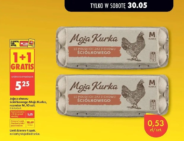 Jaja z chowu ściółkowego Moja Kurka