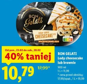 Bon Gelati Lody cheesecake lub brownie
