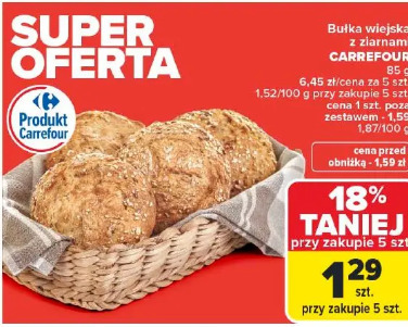 Bułka wiejska z ziarnami CARREFOUR