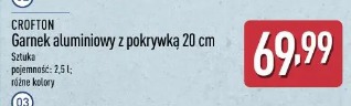 Crofton Garnek aluminiowy z pokrywką 20 cm