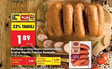 Kiełbasa z czosnkiem niedźwiedzim Kraina Wędlin Polskie Specjały
