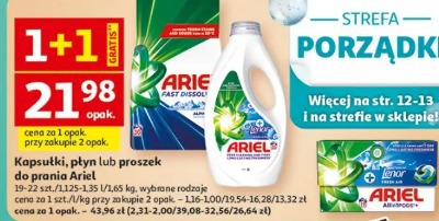Kapsułki, płyn lub proszek do prania Ariel
