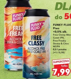 Funky Fluid Piwo <0,5% alk. Free Classy West Coast IPA, Free Freaky Strata & Citra NEIPA