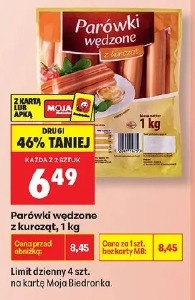 Parówki wędzone z kurcząt