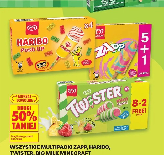 Wszystkie multipacki Zapp, Haribo, Twister, Big Milk Minecraft
