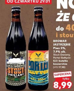Browar Jastrzębie Piwo 5% Stout Owsiany, Porter Bałtycki