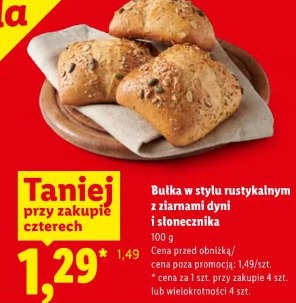 Bułka w stylu rustykalnym z ziarnami dyni i słonecznika