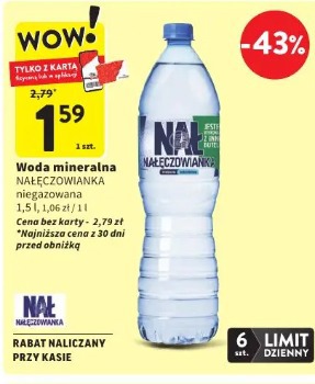 Woda mineralna NAŁĘCZOWIANKA niegazowana