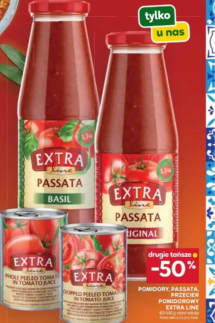 Pomidory, passata, przecier pomidorowy Extra Line