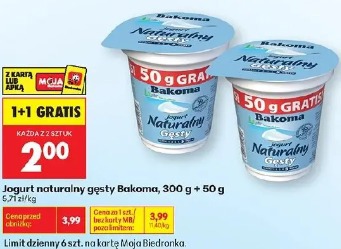 Jogurt naturalny gęsty Bakoma
