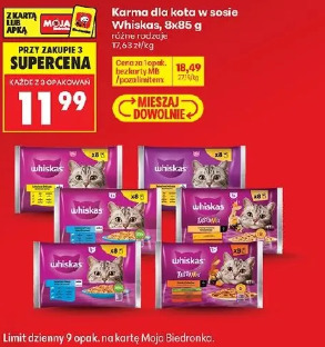 Karma dla kota w sosie Whiskas, 8x85 g różne rodzaje