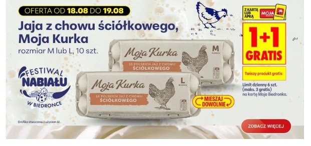 Jaja z chowu ściółkowego Moja Kurka