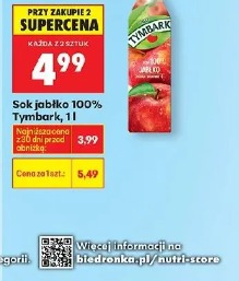 Sok jabłko 100% Tymbark, 1 l