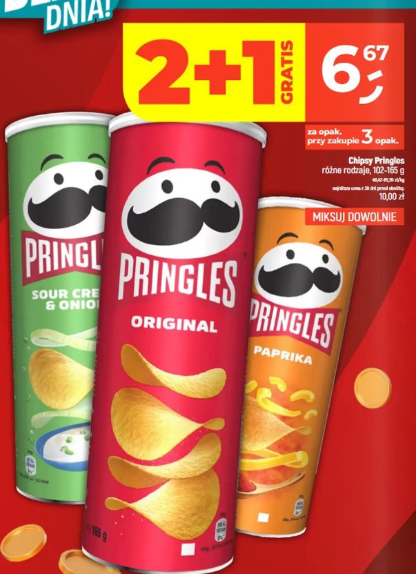 Chipsy Pringles różne rodzaje