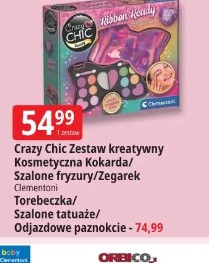 Crazy Chic Zestaw kreatywny Kosmetyczna Kokarda/Szalone fryzury/Zegarek Clementoni